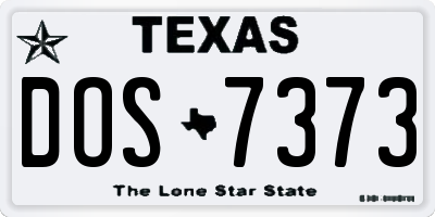 TX license plate DOS7373