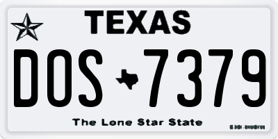 TX license plate DOS7379