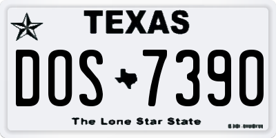 TX license plate DOS7390