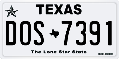 TX license plate DOS7391