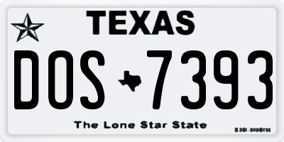 TX license plate DOS7393