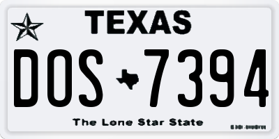 TX license plate DOS7394