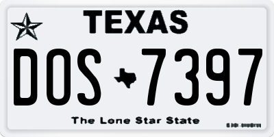 TX license plate DOS7397
