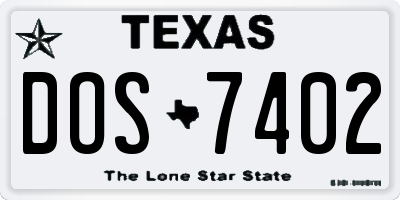TX license plate DOS7402