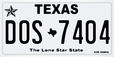 TX license plate DOS7404