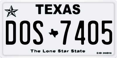 TX license plate DOS7405