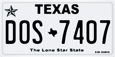 TX license plate DOS7407