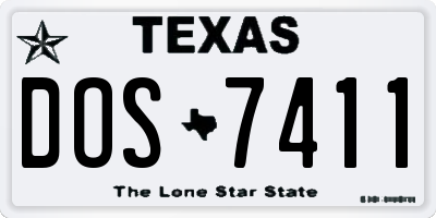 TX license plate DOS7411