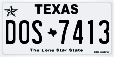 TX license plate DOS7413