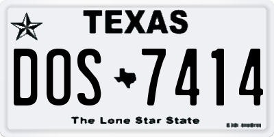 TX license plate DOS7414