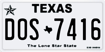 TX license plate DOS7416