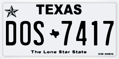 TX license plate DOS7417