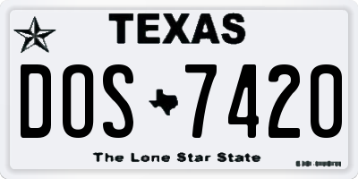 TX license plate DOS7420