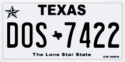 TX license plate DOS7422