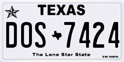 TX license plate DOS7424