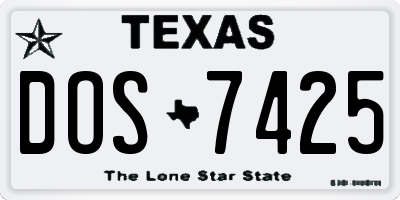 TX license plate DOS7425