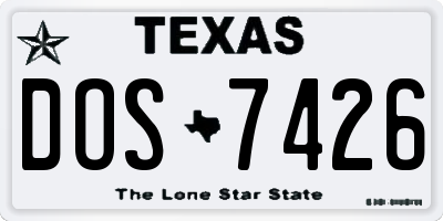 TX license plate DOS7426