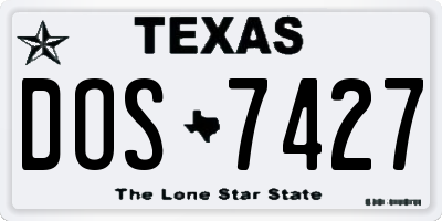 TX license plate DOS7427