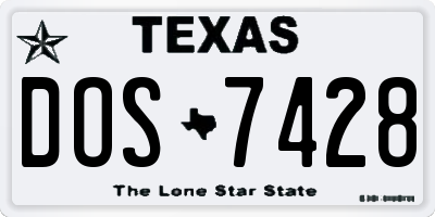 TX license plate DOS7428