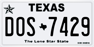 TX license plate DOS7429