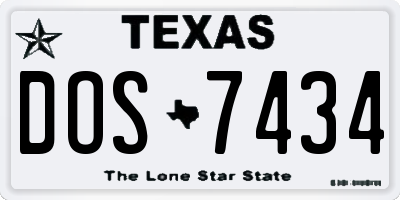 TX license plate DOS7434