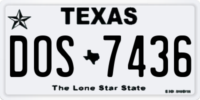 TX license plate DOS7436
