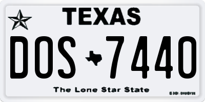 TX license plate DOS7440