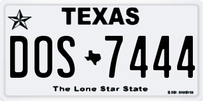 TX license plate DOS7444
