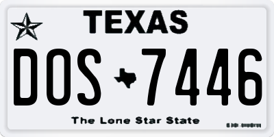TX license plate DOS7446