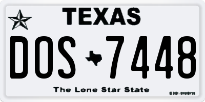 TX license plate DOS7448