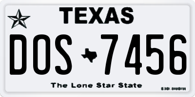 TX license plate DOS7456