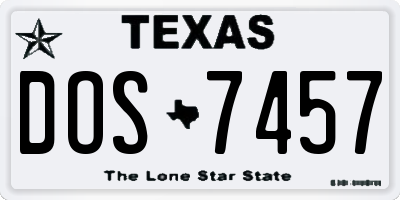 TX license plate DOS7457
