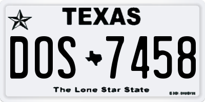 TX license plate DOS7458