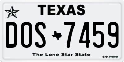 TX license plate DOS7459