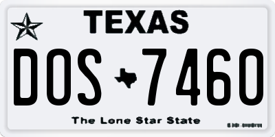 TX license plate DOS7460