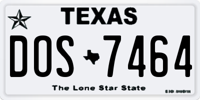 TX license plate DOS7464