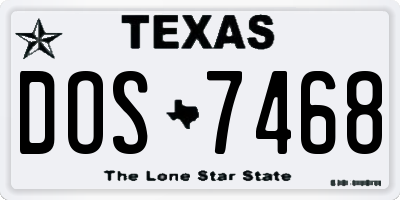 TX license plate DOS7468