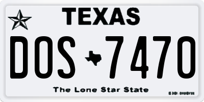 TX license plate DOS7470