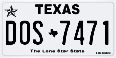 TX license plate DOS7471