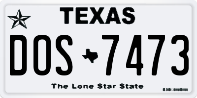 TX license plate DOS7473