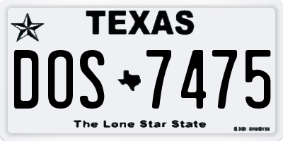 TX license plate DOS7475