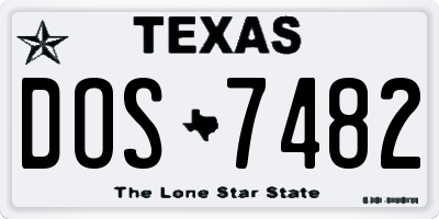 TX license plate DOS7482