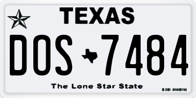 TX license plate DOS7484
