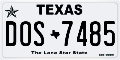 TX license plate DOS7485