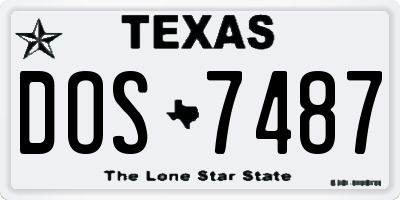 TX license plate DOS7487