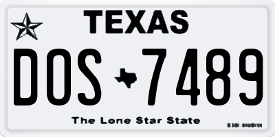 TX license plate DOS7489