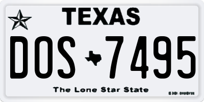 TX license plate DOS7495