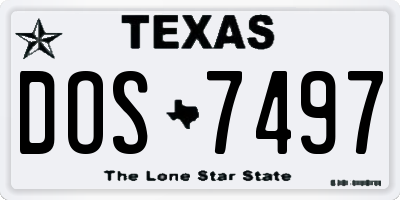 TX license plate DOS7497