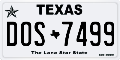 TX license plate DOS7499