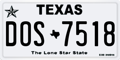 TX license plate DOS7518